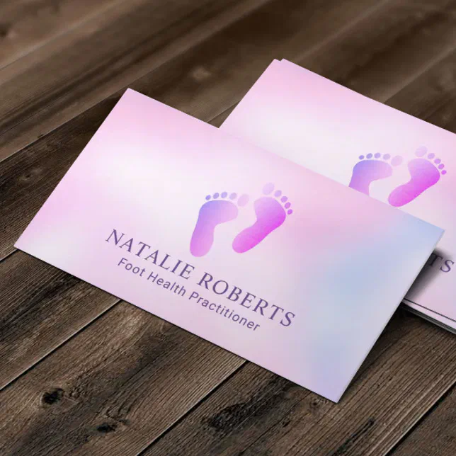 Foot Healthcare Spa Practitioner Dreamy Pink Ombre Business Card Zazzle