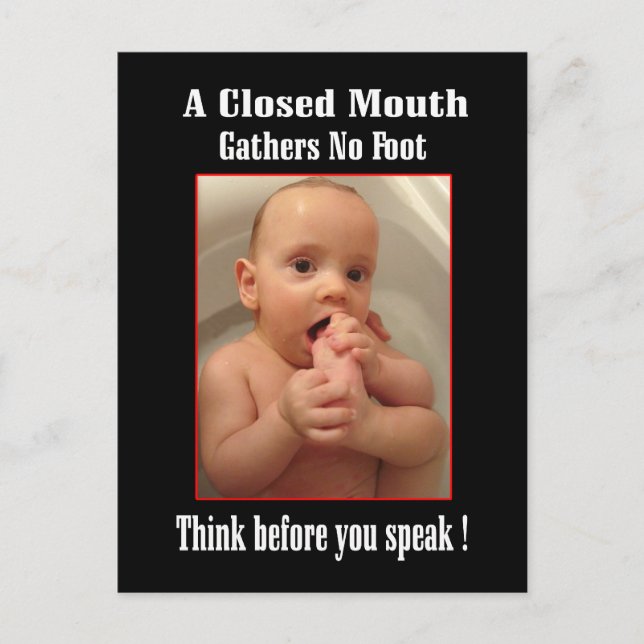 Foot in Mouth - Funny sayings Postcard (Front)