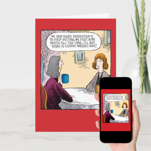 Foot In Mouth New Year Joke Card Zazzle