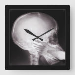 Foot In Mouth X-ray Square Wall Clock at Zazzle