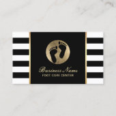 Foot Massage Podiatrist Practitioner Modern Stripe Business Card (Front)