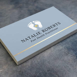Foot Massage Therapist Podiatrist Dusty Blue Business Card