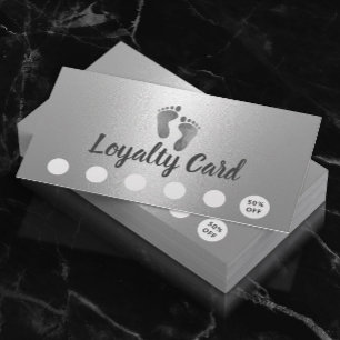 Foot Massage Therapy Practitioner Silver Loyalty Card