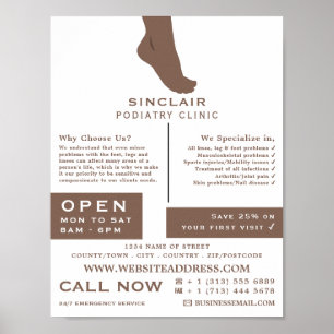 Foot Portrait, Podiatry Clinic, Podiatrist Poster