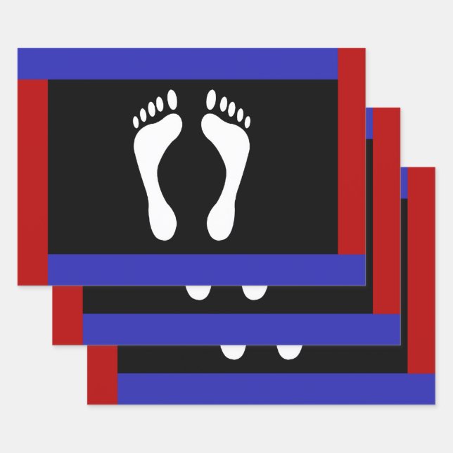 Foot Pride Flag (Footprint) Wrapping Paper Sheets (Set)