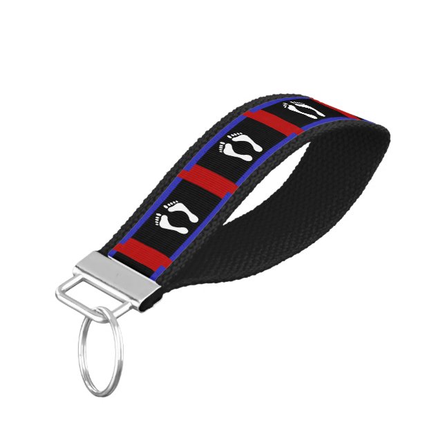 Foot Pride Flag (Footprint) Wrist Keychain (Angled Down)