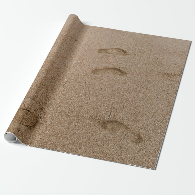 Foot print seashore wrapping paper (Unrolled)