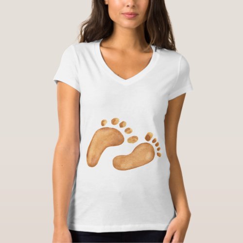 Foot printes _ Womens BellaCanvas Jersey V_Neck  T_Shirt