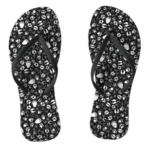 Foot prints 01.b. Black BG Flip Flops