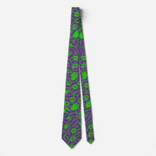 Foot prints 01.b.green Purple BG Neck Tie