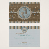 Foot Prints Boy Thank You Note (Front & Back)