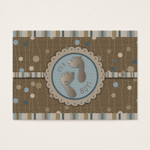 Customizable Foot Prints Boy Thank You Note Business Card Templates