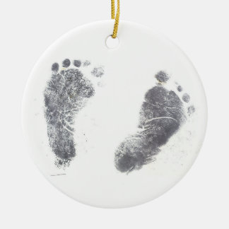 Foot prints ceramic ornament