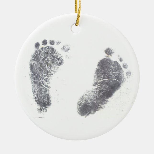 Foot prints ceramic ornament (Front)