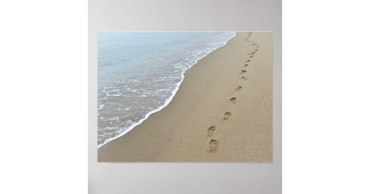Foot prints in the sand. | Zazzle