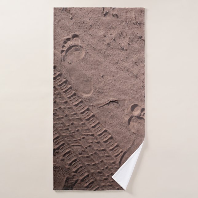 Foot prints in the sand bath towel (Bath Towel)