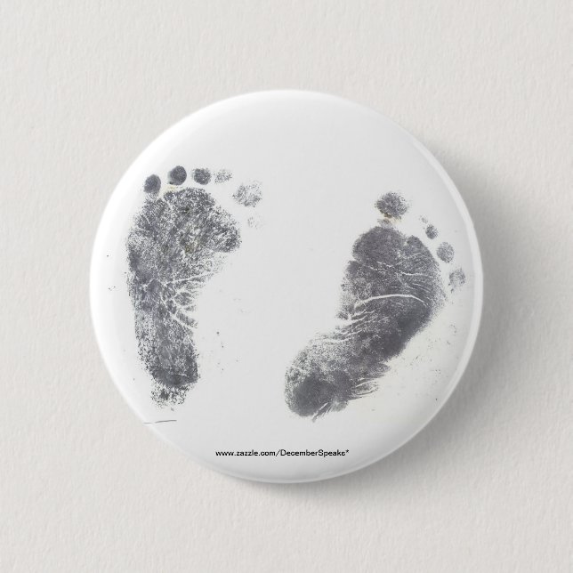 Foot prints pinback button (Front)