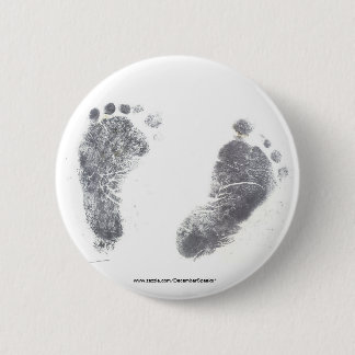 Foot prints pinback button