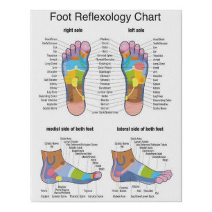 Foot Reflexology Chart Faux Canvas Print
