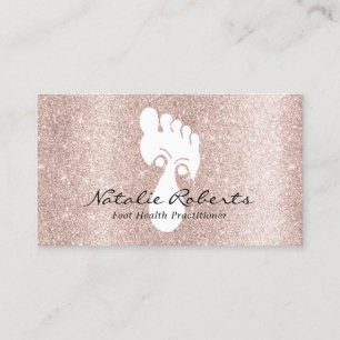 Foot Reflexology Spa Rose Gold Massage Therapy Business Card