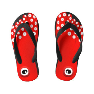 Foot Shaped Octopus Kid's Flip Flops