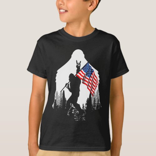 Foot Shirt Bigfoot American Flag Patriotic 