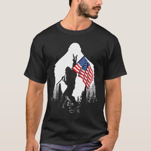 Foot Shirt Bigfoot American Flag Patriotic 