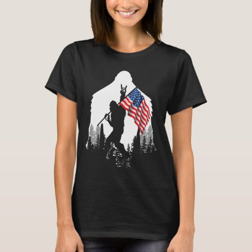 Foot Shirt _ Bigfoot Sasquatch American Flag Patri
