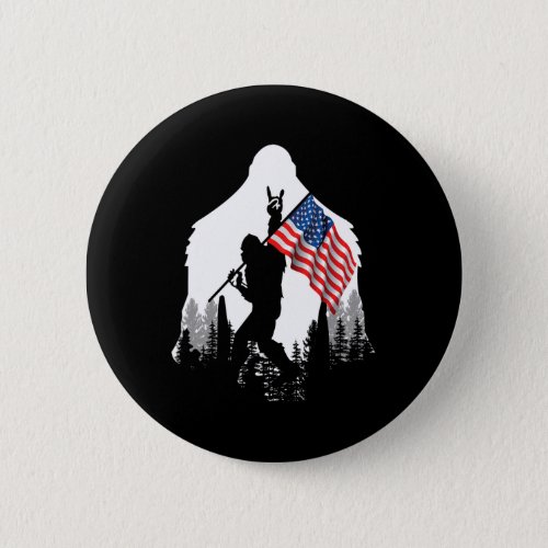 Foot Shirt _ Bigfoot Sasquatch American Flag Patri Button