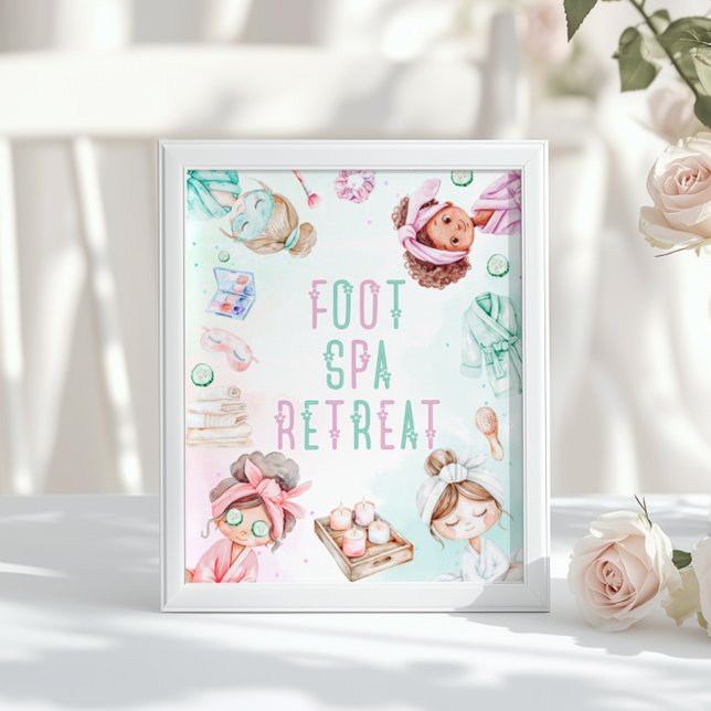 Foot Spa Retreat Spa party kids Birthday Poster (Creator Uploaded)