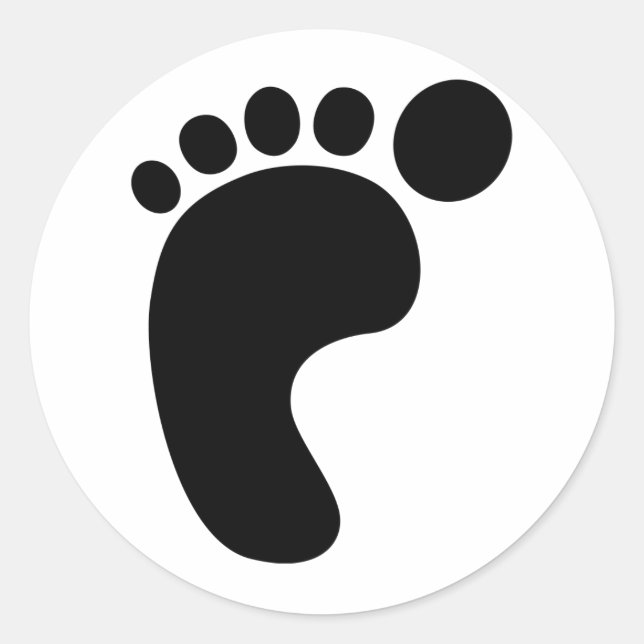 Foot step image classic round sticker (Front)