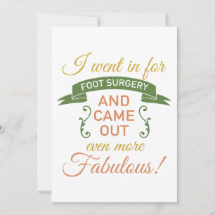 Foot Surgery Fabulous Recovery (Green) Invitation
