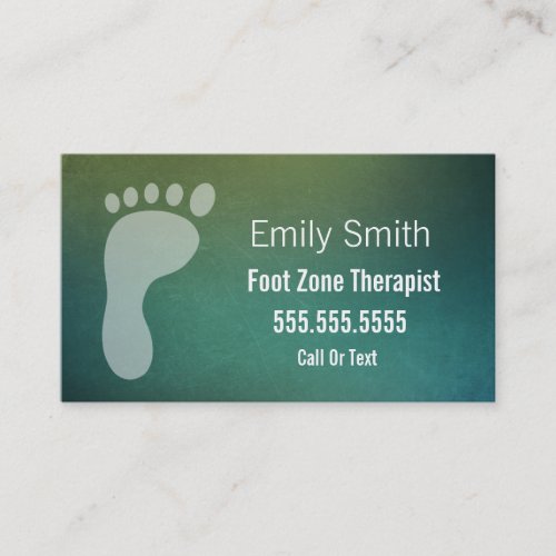 Foot Zone Therapist Textured Teal Appointment Card
