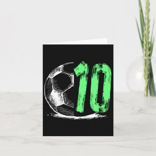 Football 10 Years Old Boy Birthday Party Card