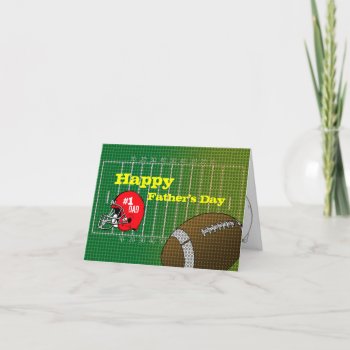 Football #1 Dad Happy Father's Day Card by pixibition at Zazzle