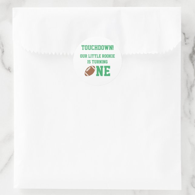 Football 1st Birthday Classic Round Sticker (Bag)