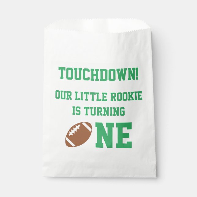 Football 1st Birthday Favor Bag (Front)