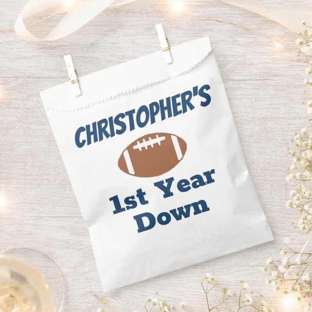 Football 1st Birthday Favor Bag (Clipped)