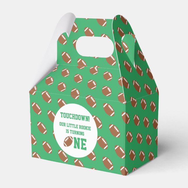 Football 1st Birthday Favor Boxes (Front Side)