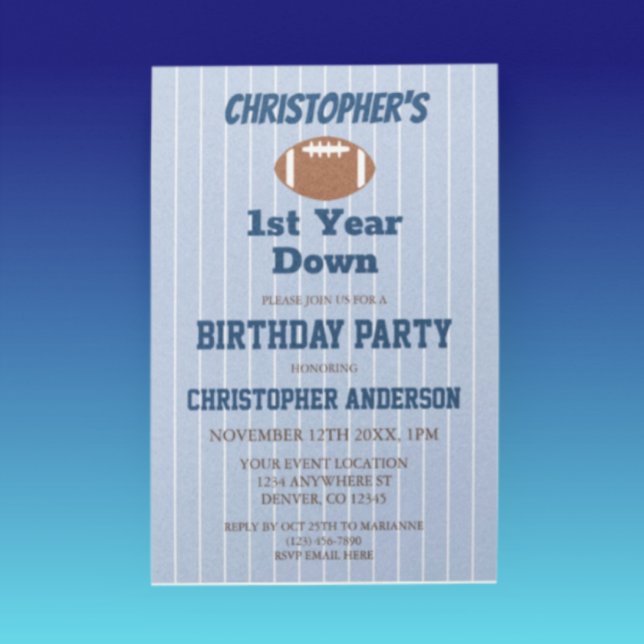 Football 1st Birthday Invitation (Creator Uploaded)