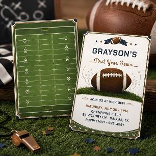 Football 1st Birthday Invitation Boy