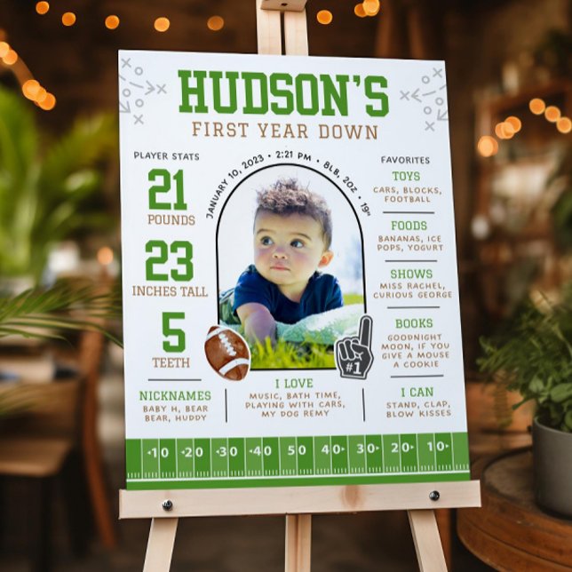 Football 1st Birthday Milestone Sign First Year 1s (Creator Uploaded)