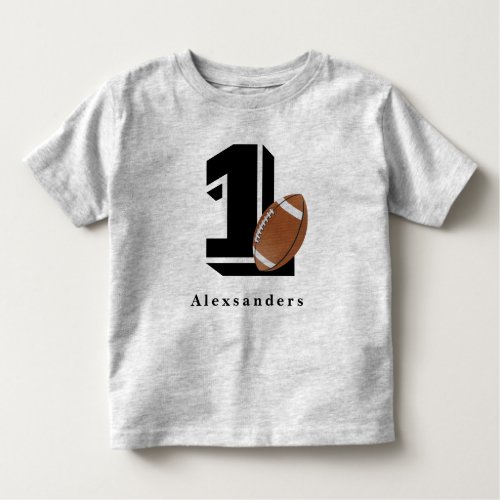 Football 1st Birthday name and age kids boy girl Toddler T_shirt