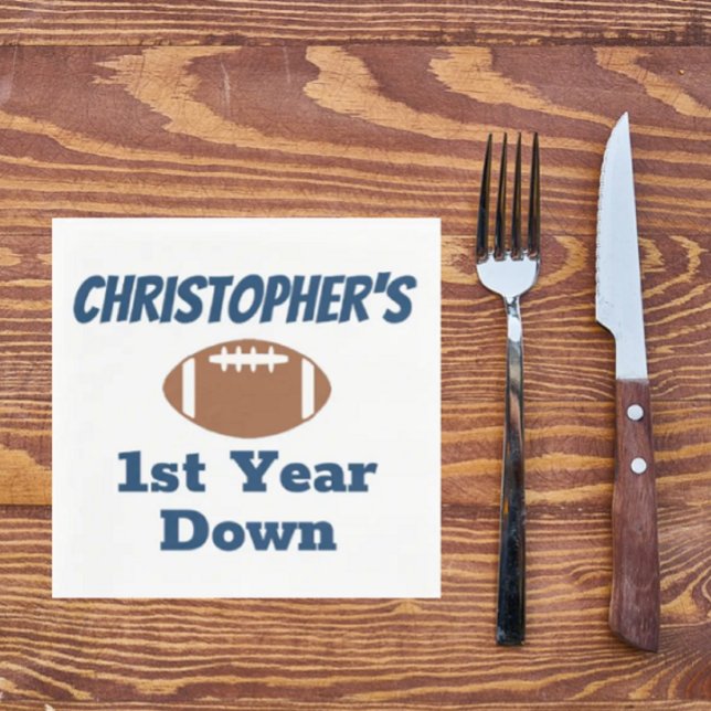 Football 1st Birthday Napkins (Creator Uploaded)