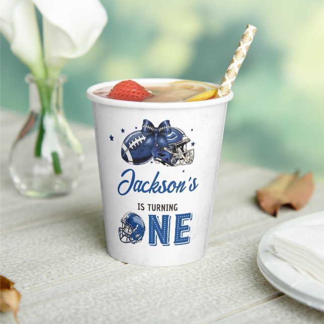 Football 1st Birthday Paper Cups (Insitu)