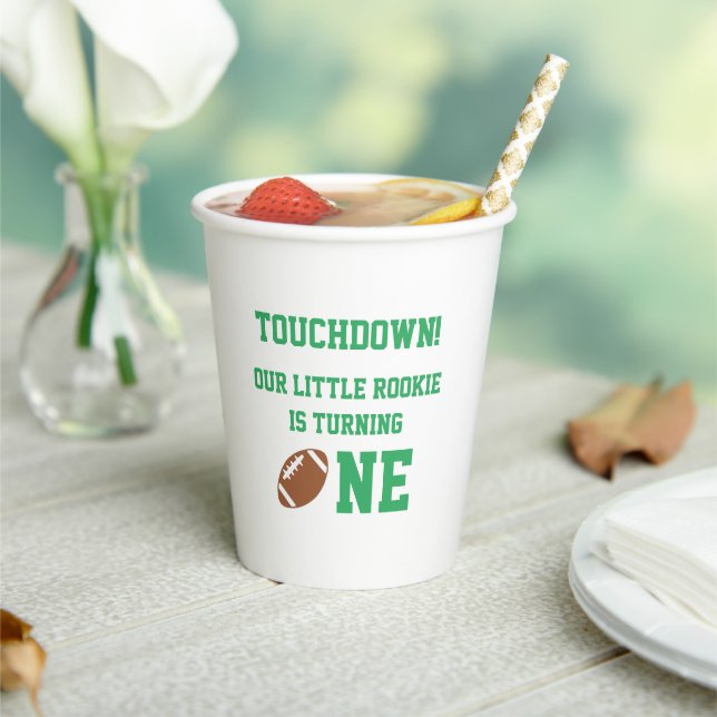 Football 1st Birthday Paper Cups (Insitu)