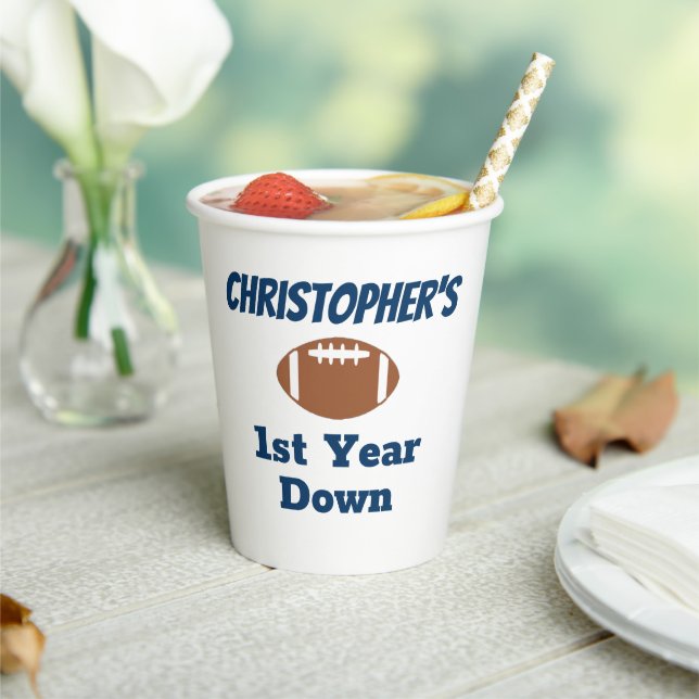 Football 1st Birthday Paper Cups (Insitu)