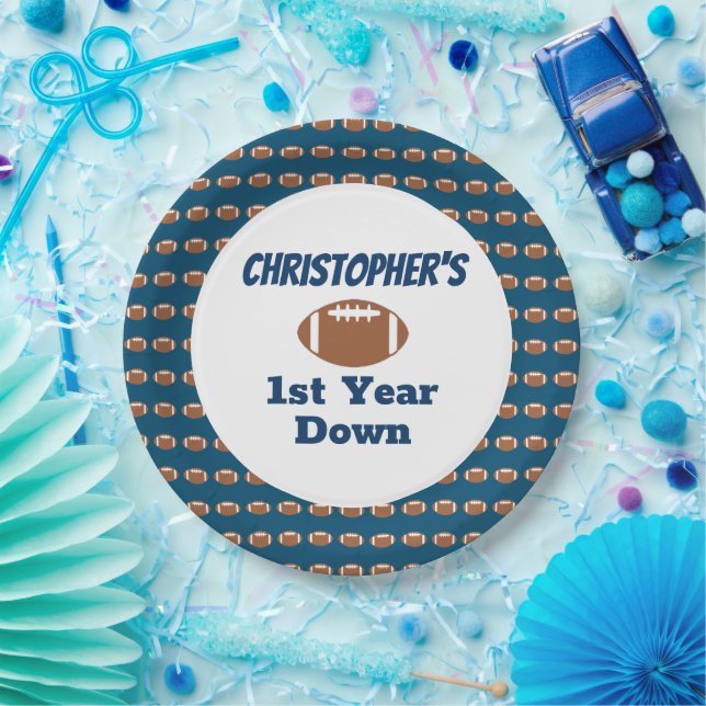 Football 1st Birthday Paper Plates (Party)