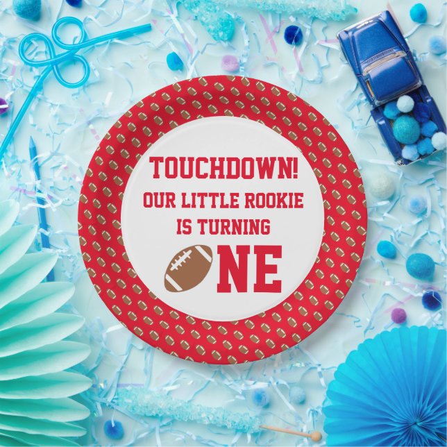 Football 1st Birthday Paper Plates (Party)