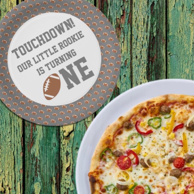 Football 1st Birthday Paper Plates (Creator Uploaded)